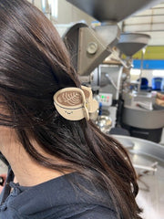 For Valentine's! Coffee Cup with Latte Art Hair Clip