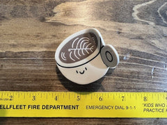 For Valentine's! Coffee Cup with Latte Art Hair Clip