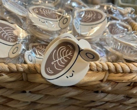 For Valentine's! Coffee Cup with Latte Art Hair Clip